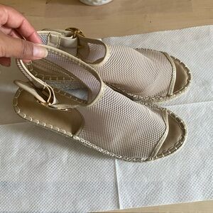 Catherine Malandrino Tan Sandals with Gold Accent